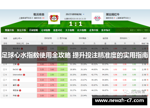 足球心水指数使用全攻略 提升投注精准度的实用指南