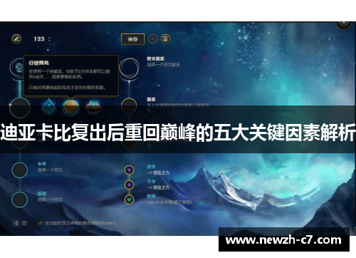 迪亚卡比复出后重回巅峰的五大关键因素解析